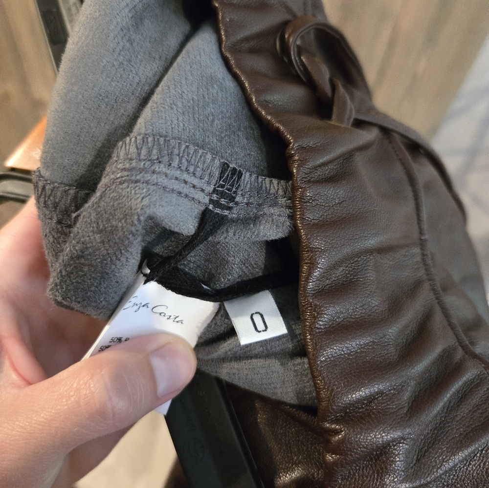 Enza Costa Vegan Leather Joggers - Picture 5 of 5